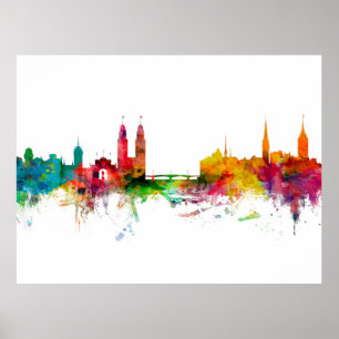 Poster Zurich Switzerland Skyline