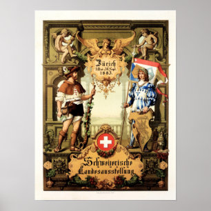 Poster ZURICH SWITZERLAND Swiss Swiss National Tourism Ex
