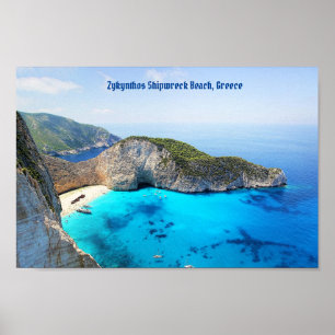 Poster Zykynthos Shipwreck Beach, Grèce