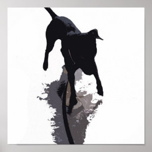 posterized dog and shadow poster