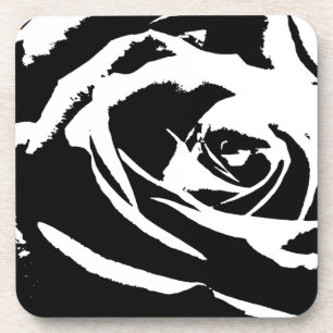 Posterized Rose Art Coaster
