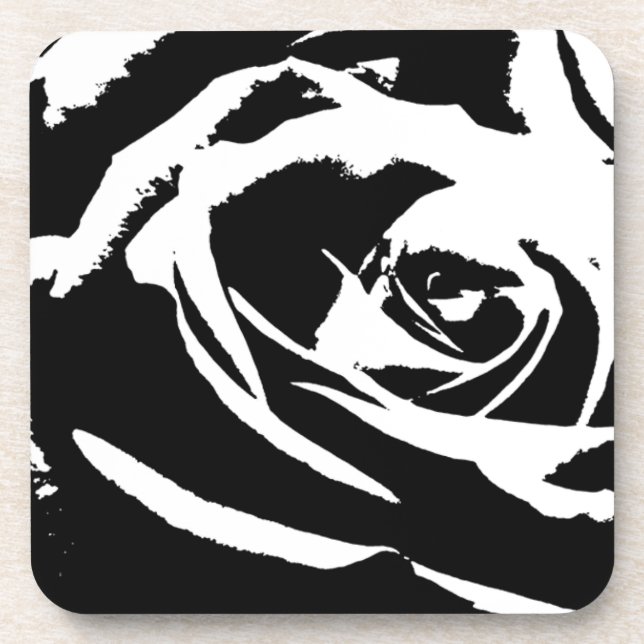 Posterized Rose Art Coaster (Front)