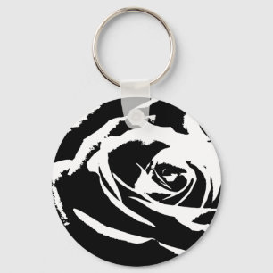 Posterized Rose Art Keychain