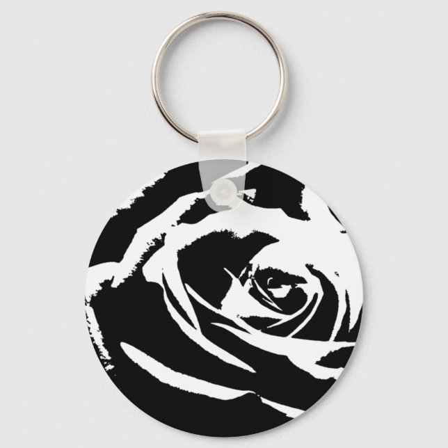 Posterized Rose Art Keychain (Front)