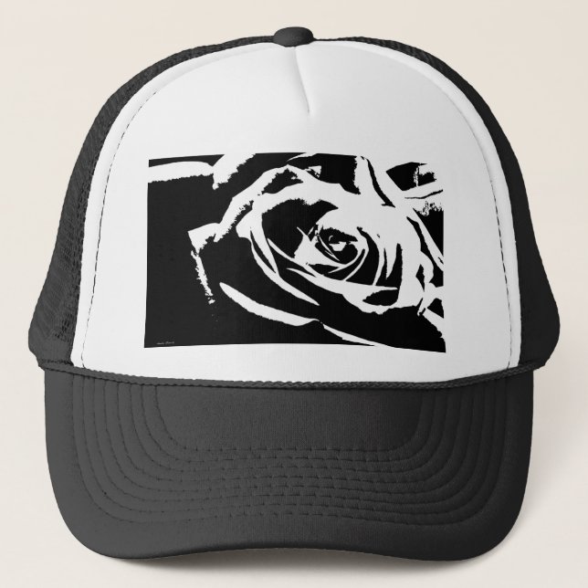 Posterized Rose Art Trucker Hat (Front)