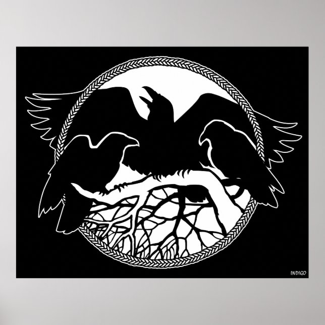 Posters Art Corbeau Faune autochtone Art Décor (Devant)