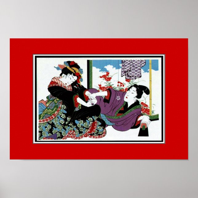 Posters Asiatique Vintage Art Keisai, Japon (Devant)