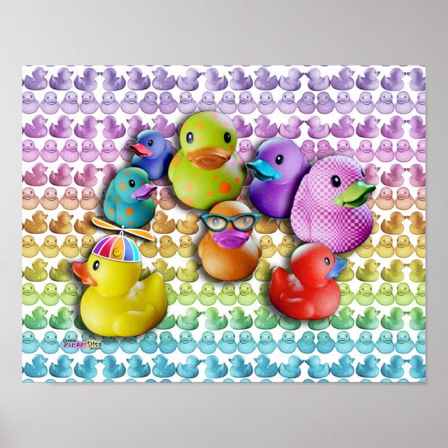 Posters & Beaux Art Rubber Duckkies Pop Art (Devant)