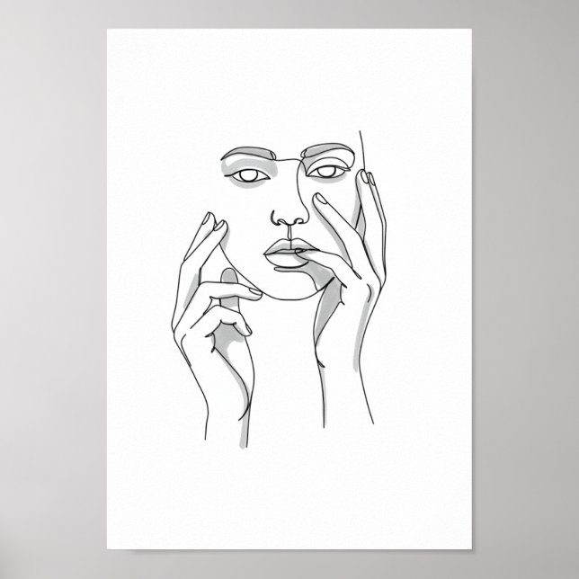 Posters Black and White Minimalist Line (Front)
