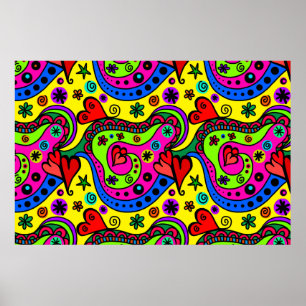 Posters d'art colorés Doodle Line