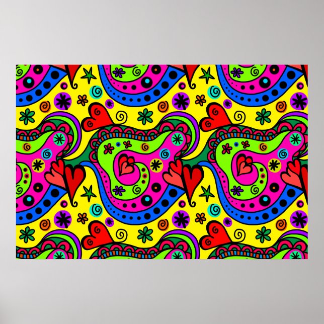 Posters d'art colorés Doodle Line (Devant)