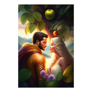 Posters d'art mural d'Adam, Eve et Paradise