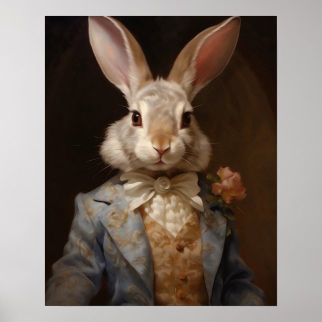 Posters de animaux habillés, Royal Rabbit (Devant)