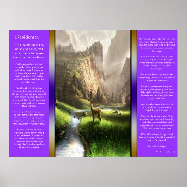 Posters de la vallée de Deer Desiderata (Devant)