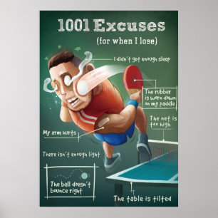 Posters de ping-pong : 1001 Escuses