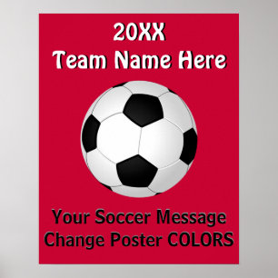 Posters de SOCCER personnalisés avec VOTRE TEXTE, 