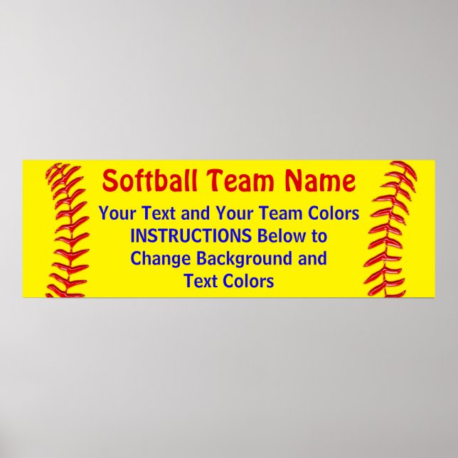 Posters de softball personnalisables Votre texte e (Devant)