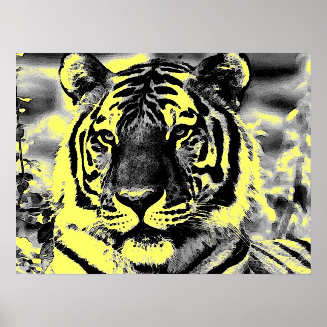 Posters de tigres de style pop art (Devant)