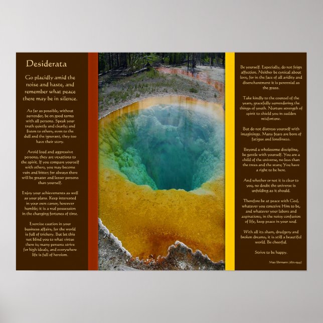 Posters de trous d'eau DESIDERATA (Devant)