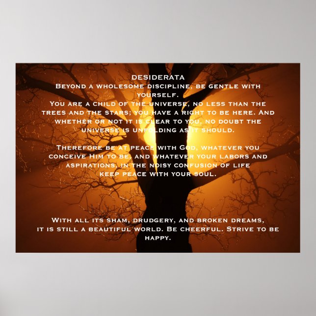 Posters DESIDERATA Willow Tree (Devant)