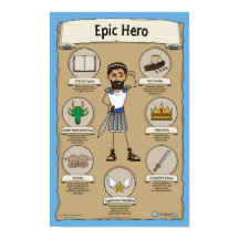 Posters en classe Epic Hero - arrière - plan BLEU