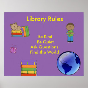 Posters en classe - Règles de bibliothèque