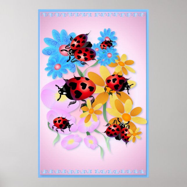 Posters Lucky Love Ladybugs (Devant)