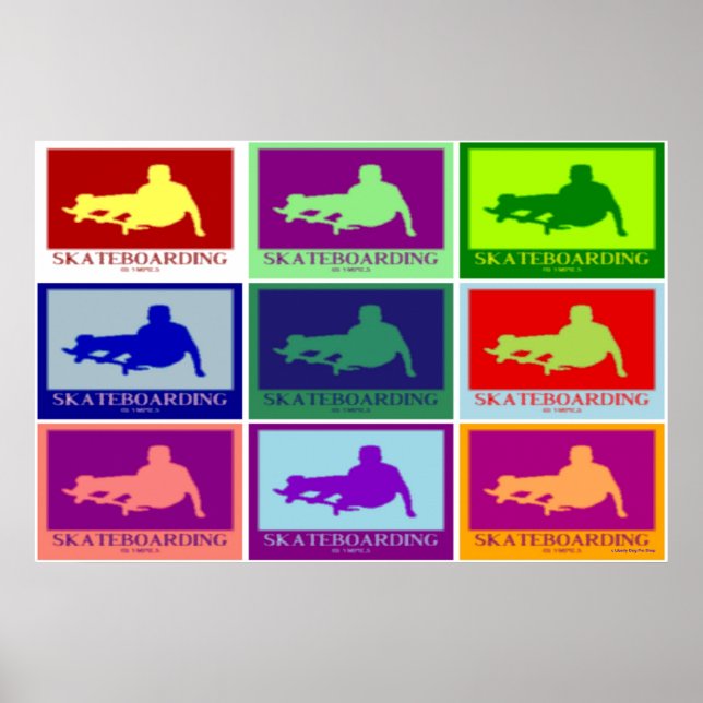 POSTERS - SKATEBOARDING OLYMICS POP ART MUR ART (Devant)