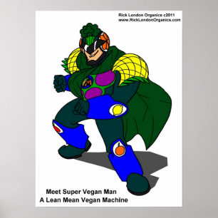 Posters Super Vegan Man (Notre Mascotte)