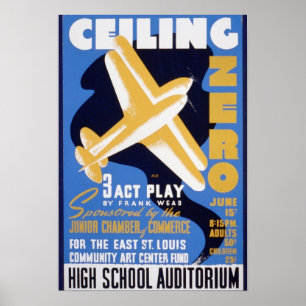 Posters vintage, affiches zéro de WPA d'avion de