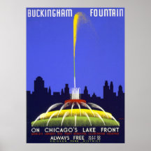 Posters vintage, Chicago Buckingham Fountain WPA