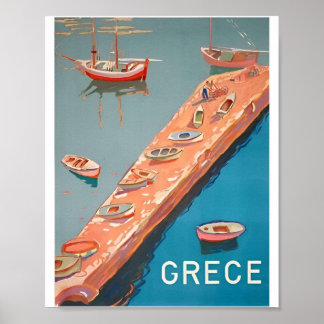 Posters vintage Grèce Travel Beach