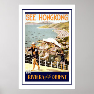 Posters Vintage voyage de Hong Kong Riviera Orient