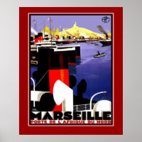 Posters vintage Voyage Marseille France Grande Tai