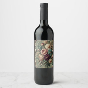 Posthumous Heartache – Gothic Floral Design Wine Label