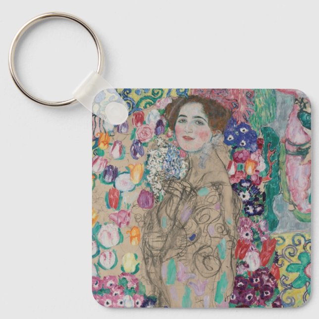 Posthumous Portrait of Ria Munk by Gustav Klimt Keychain (Front)