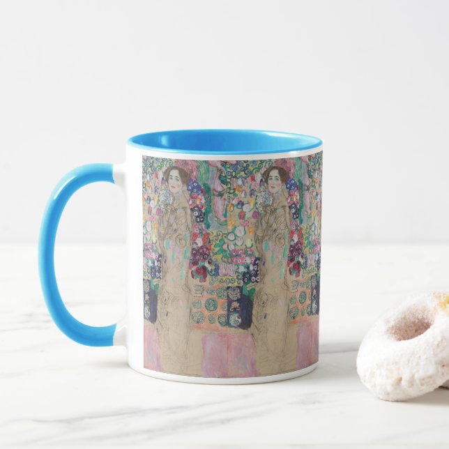 Posthumous Portrait of Ria Munk by Gustav Klimt Mug (With Donut)