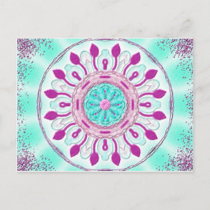 Postkarte 05 "Cyan and Magenta Rosette" Postcard