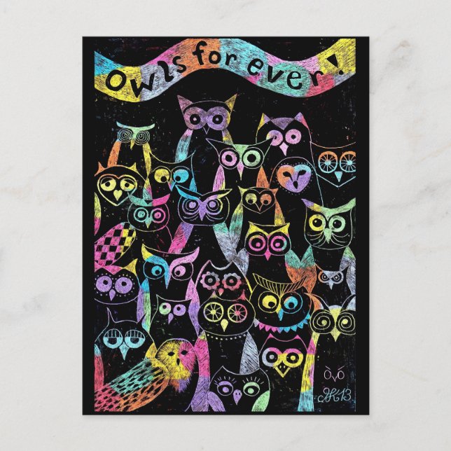 Postkarte Eule Postcard (Front)