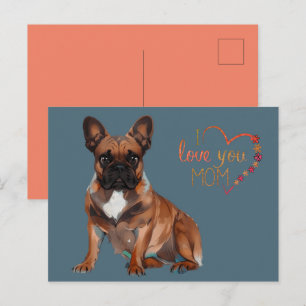 Postkarte französische Bulldogge Muttertag Postcard