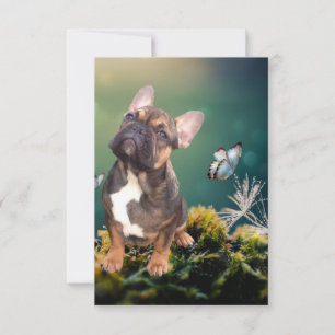 Postkarte französische  Bulldogge  Save The Date