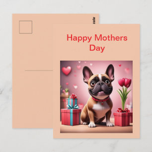 Postkarte französische Bulldoggen Mothers Day Postcard