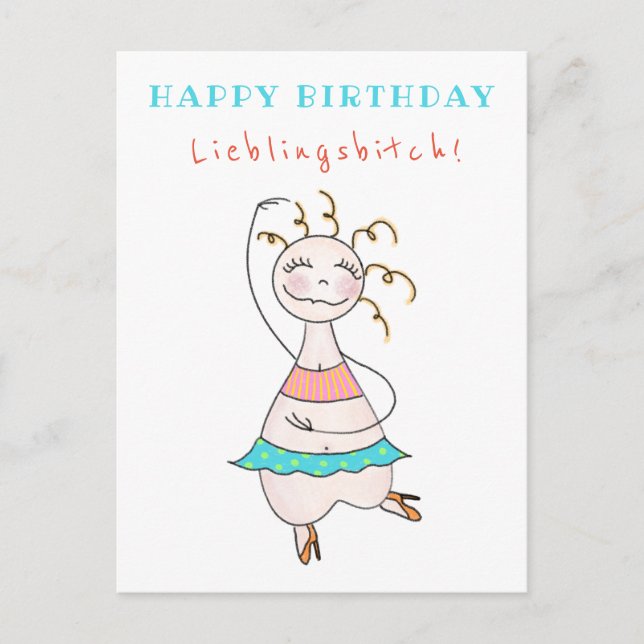 Postkarte Geburtstag Happy Birthday Lieblingsbitch Postcard (Front)