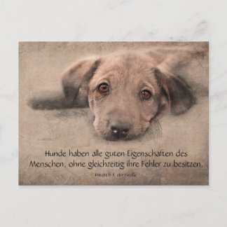 Postkarte Hundewelpe mit Zitat Postcard