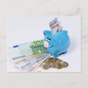 Postkarte mit Euro Währungsmotiv Postcard