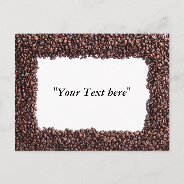 Postkarte mit Kaffebohnen und Textfeld Postcard (Front)