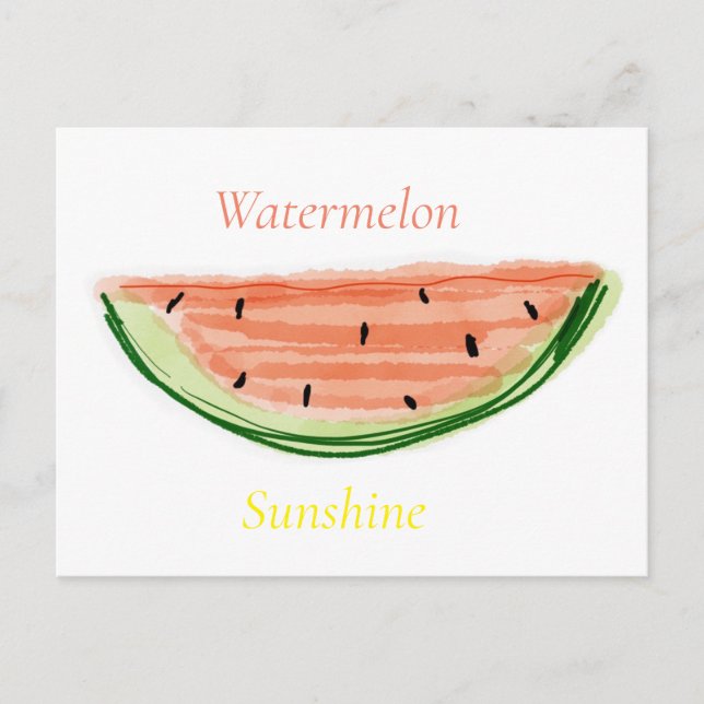 Postkarte "Wassermelone", Aquarell, Daniela Elia Postcard (Front)