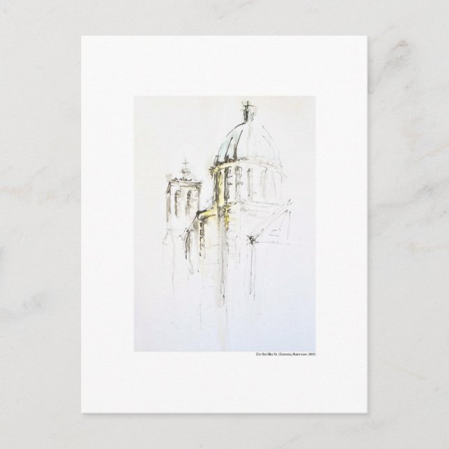 Postkarte Zeichnung Bleistift Hannover Landschaft Postcard (Front)