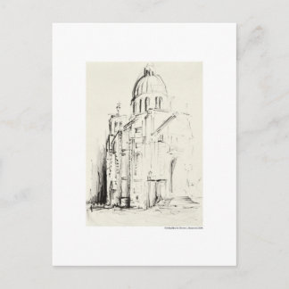 Postkarte Zeichnung Bleistift Hannover Landschaft Postcard