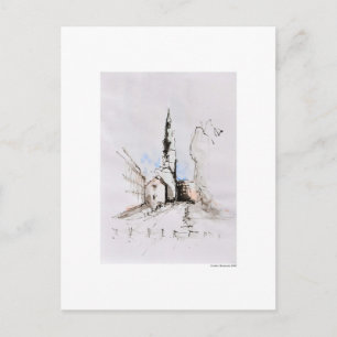 Postkarte Zeichnung Bleistift Hannover Landschaft Postcard